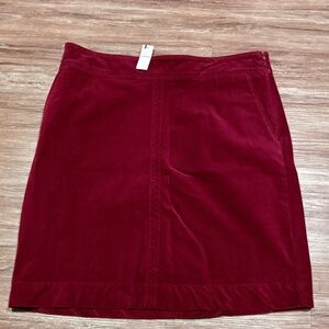 NWT TALBOTS  Red Wine/Maroon/BurgundyCorduroy Knee Length A-Line Skirt 14